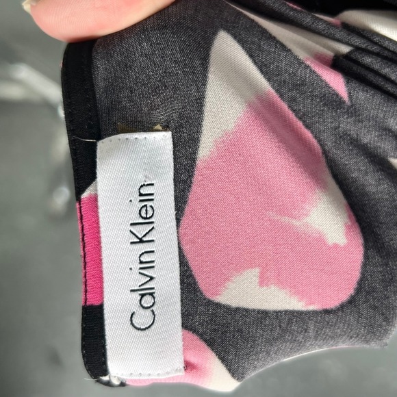 Calvin Klein Women's Sleeveless Cowl Neck Abstract Print Black Pink White Size M - Picture 4 of 5